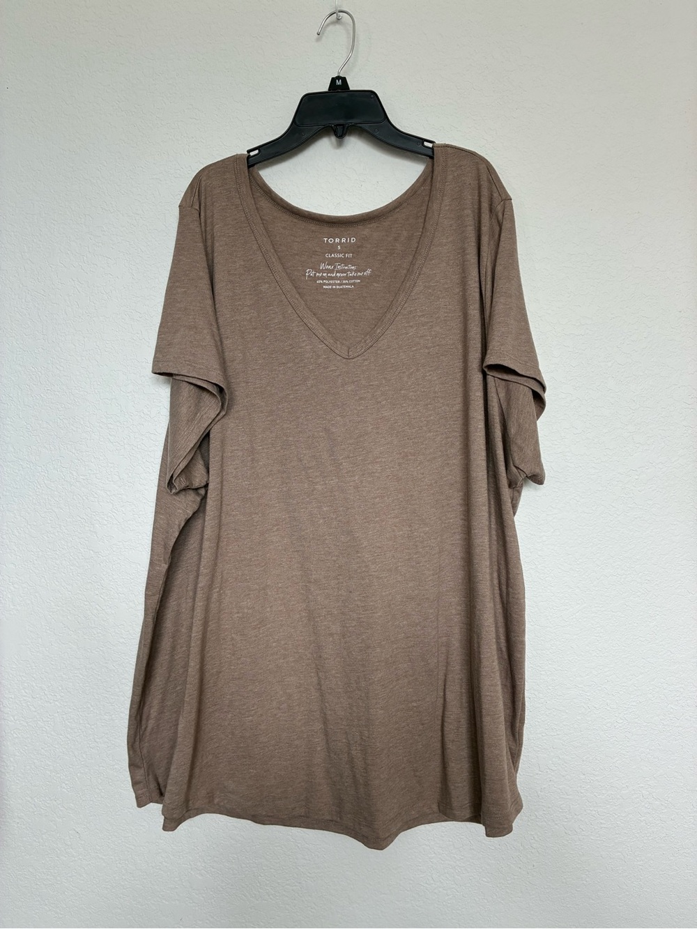 Torrid Classic Fit V-Neck Tee Brown Size 5 Plus Size Soft Stretch Top